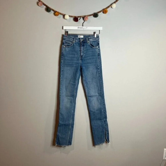 Zara straight boot cut split hem jeans - Picture 1 of 5